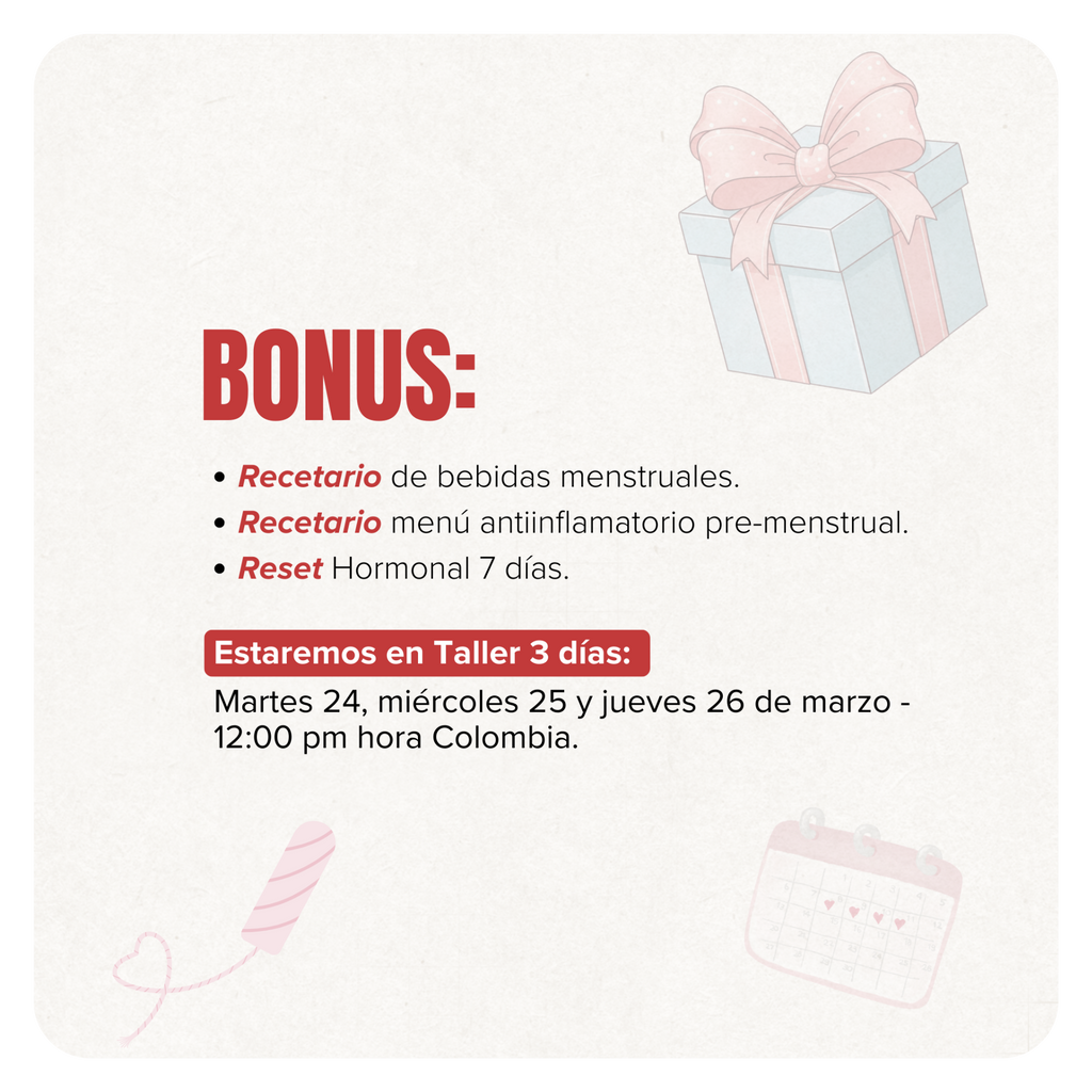 TALLER MENSTRUACIÓN SALUDABLE Y SOSTENIBLE (3 días)